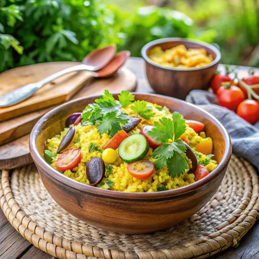 धान्य सब्ज़ी चावल कटोरी